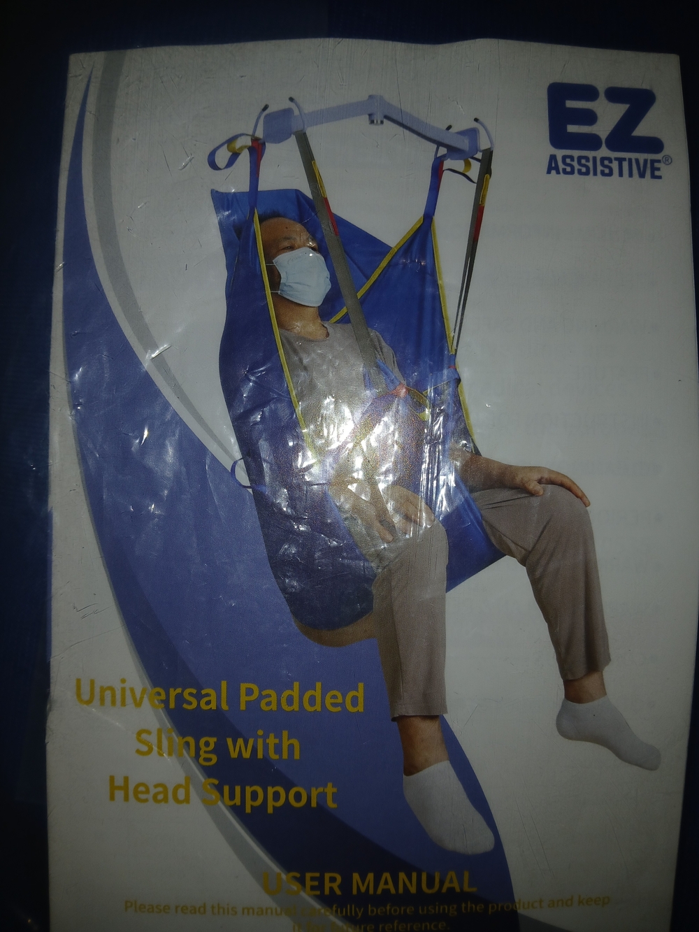 EZ Assistive Universal Padded Sling with Head Support - Blue
